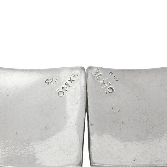 Vintage Mexico Sterling Silver 925 Dyed Blue Magnesite Inlay Dangle Earrings - Picture 4 of 6